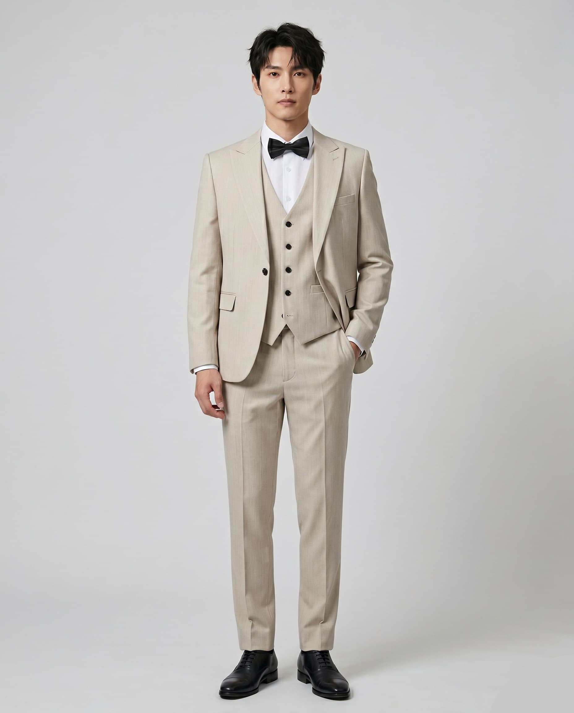 Havana: Beige 3-piece suit at Suit Archive Singapore