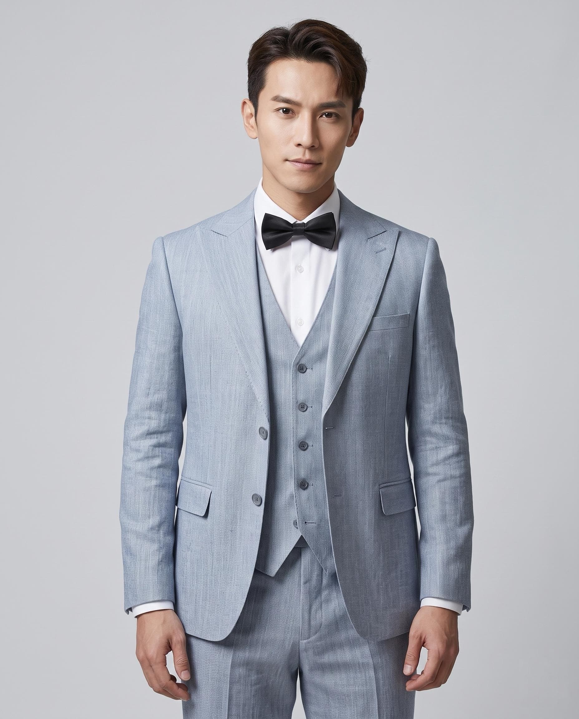 Santorini: Blue 3-piece suit at Suit Archive Singapore